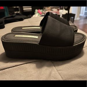 Black platform sandals